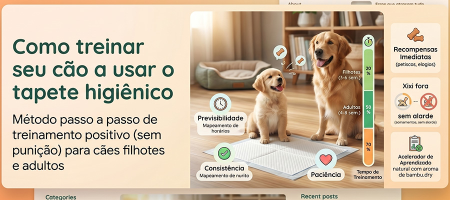 Guia passo a passo de como treinar cão a usar tapete higiênico NEKKO bamboo.dry