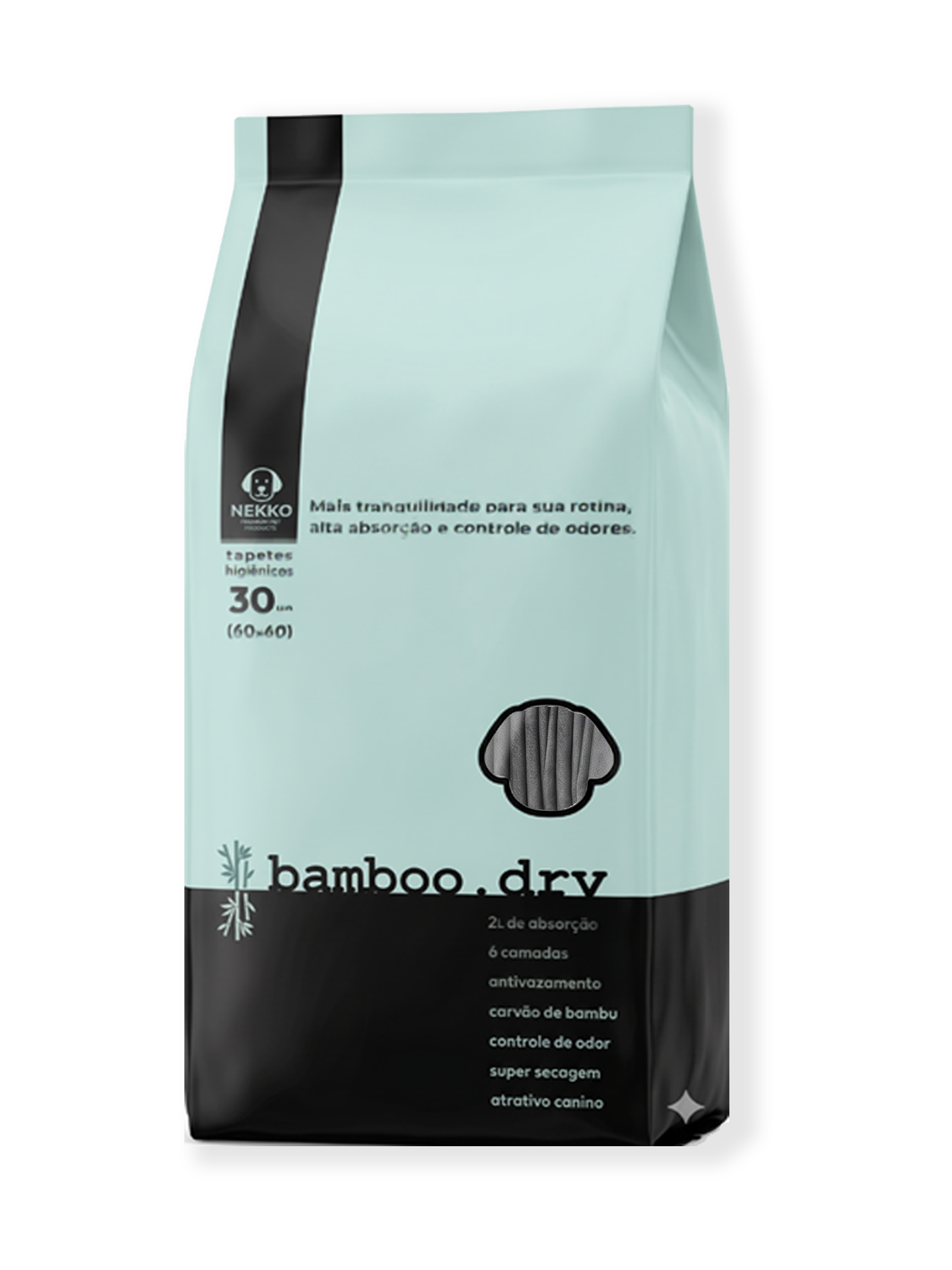 Embalagem do tapete higiênico NEKKO bamboo.dry com carvão ativado de bambu para cães